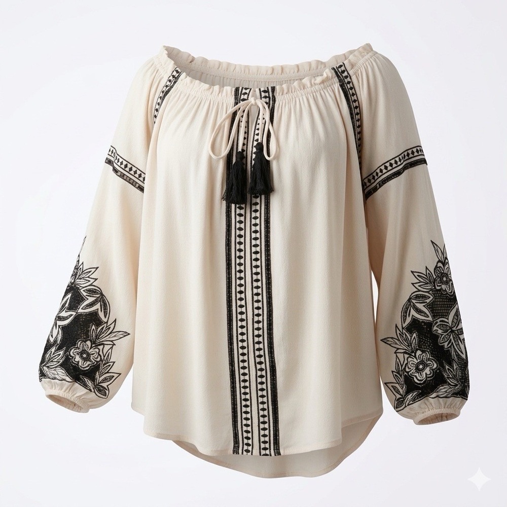ASTR The Label Women M Blouse Boho Peasant Festival Cottagecore Coachella Hippie